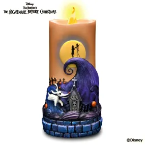 The Bradford Exchange Disney The Nightmare Before Christmas Candle Collection Issue #2 Spiral Hill LED Flameless Candle with Sculpted Details 7-inches