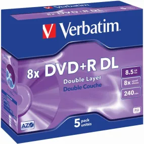 Verbatim 43541 Blank DVD R DL Media (5-Pack)