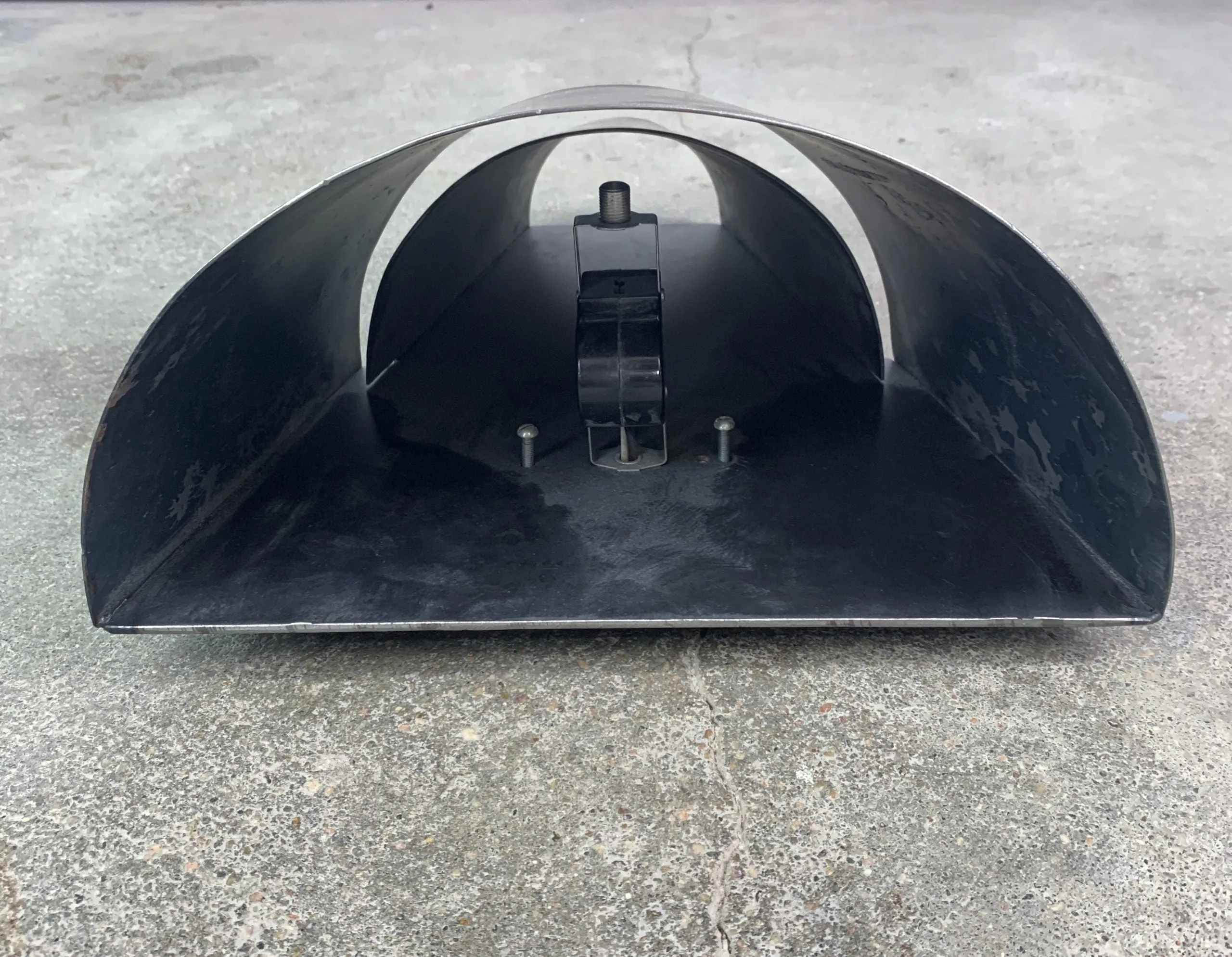 Wall Light Sconce, Brushed Steel, Semi-Conical, Industrial