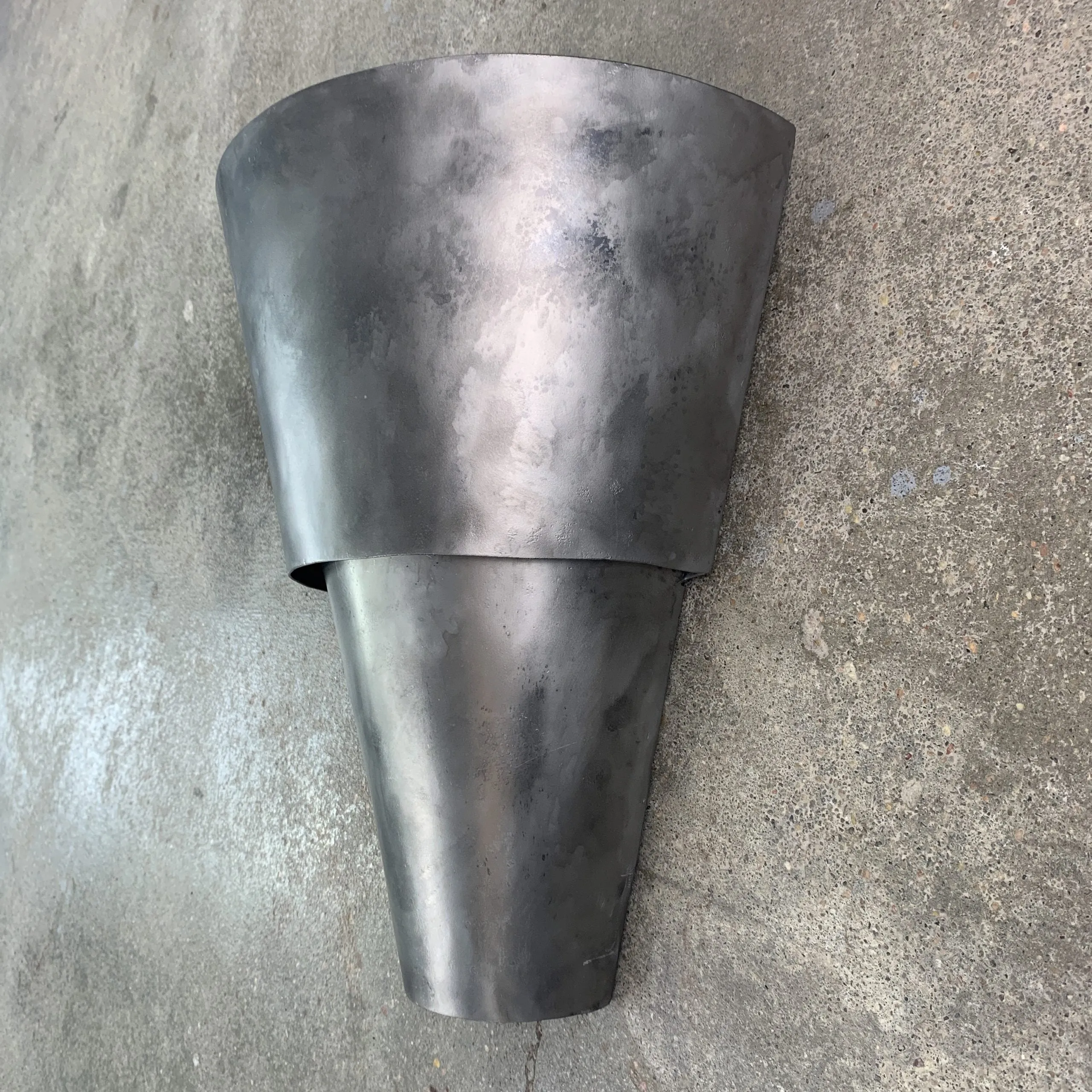 Wall Light Sconce, Brushed Steel, Semi-Conical, Industrial