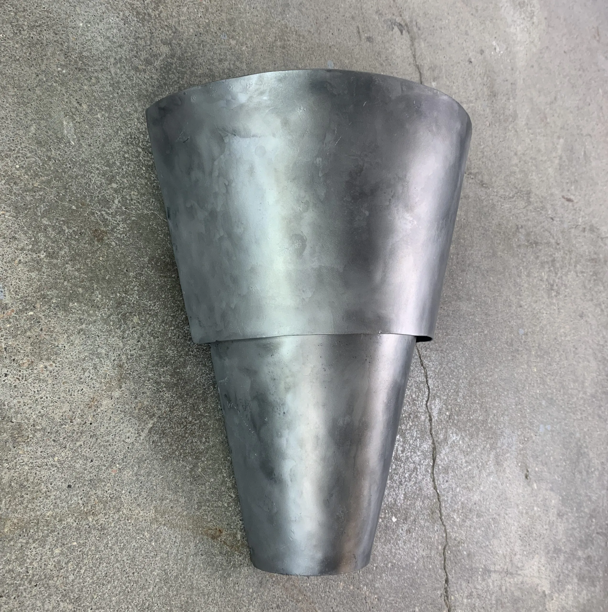 Wall Light Sconce, Brushed Steel, Semi-Conical, Industrial
