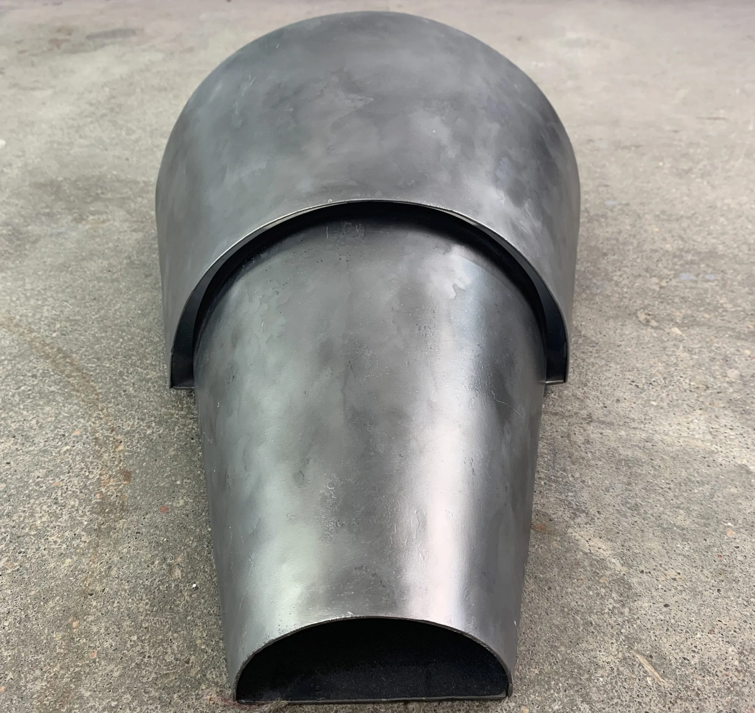 Wall Light Sconce, Brushed Steel, Semi-Conical, Industrial