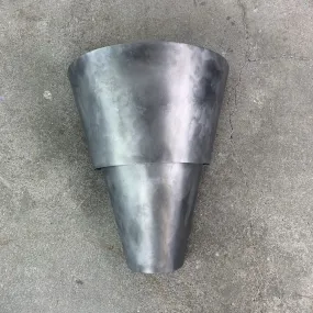 Wall Light Sconce, Brushed Steel, Semi-Conical, Industrial