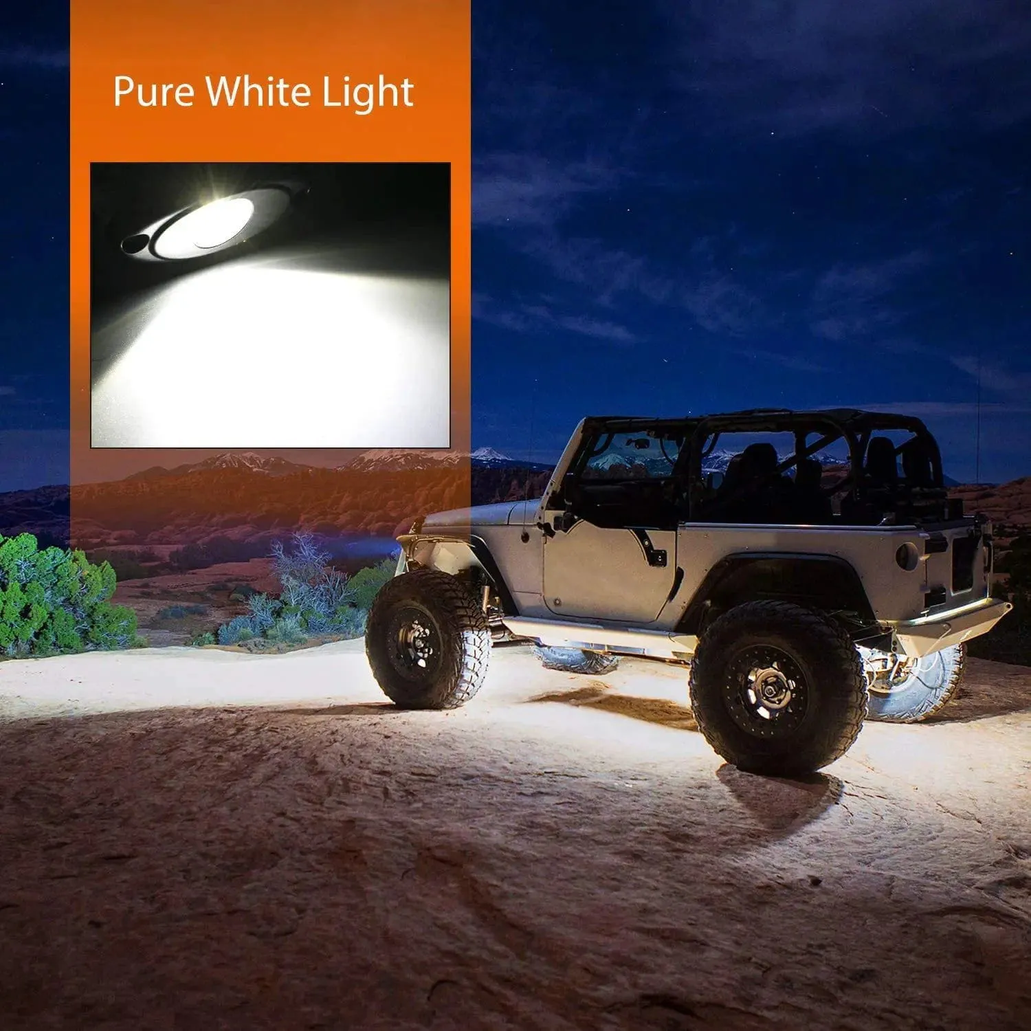 White LED Rock Lights (6 Pcs)