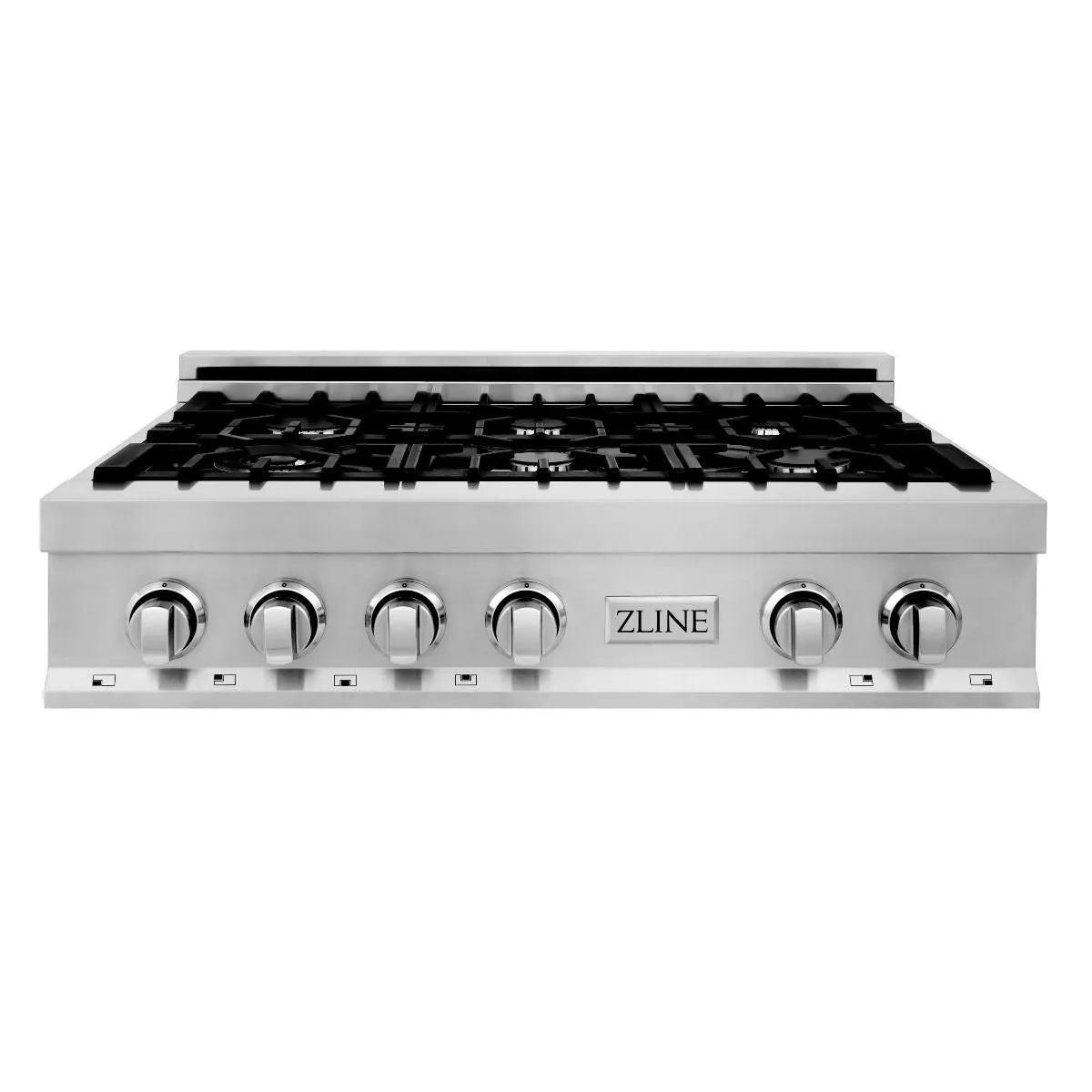 ZLINE 5-Piece Appliance Package - 36-Inch Rangetop, Refrigerator, 30-Inch Electric Double Wall Oven, 3-Rack Dishwasher, and Convertible Wall Mount Hood in Stainless Steel (5KPR-RTRH36-AWDDWV)