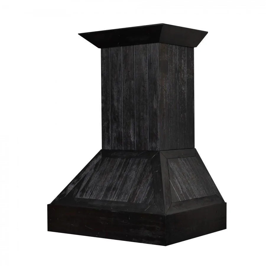 ZLINE Shiplap Wooden Wall Mount Range Hood in Rustic Dark Finish (349DD)